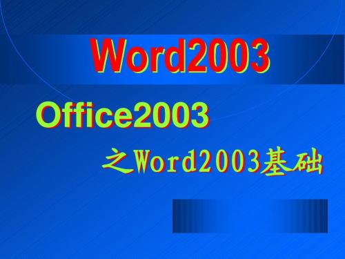 Word2003基础