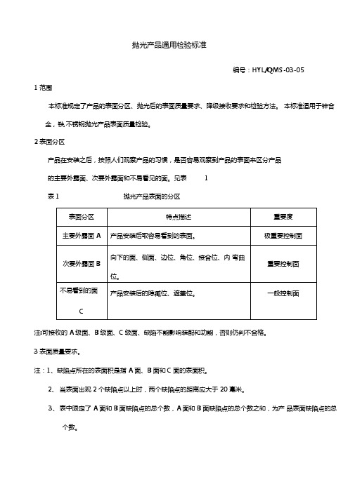 抛光检验通用标准