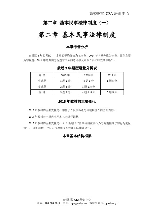 注会经济法科目考点解读第02章 基本民事法律制度01