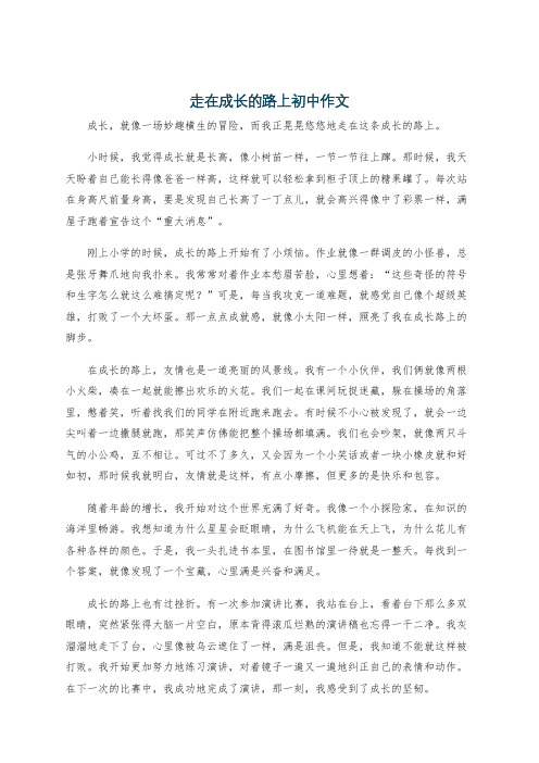 走在成长的路上初中作文