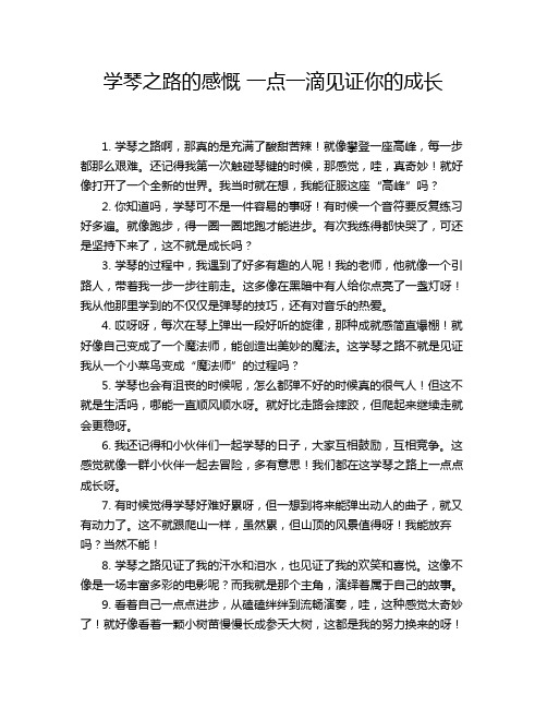 学琴之路的感慨 一点一滴见证你的成长