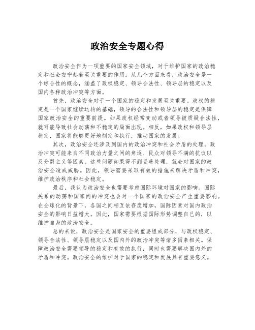 政治安全专题心得