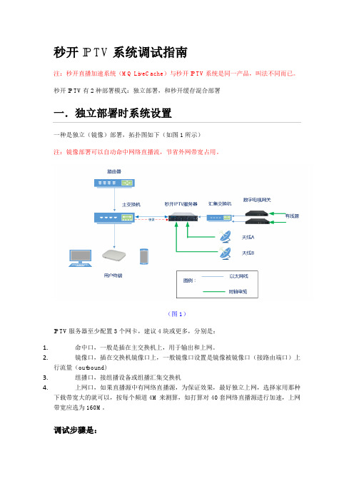 武汉秒开网络科技有限公司秒开IPTV系统调试指南