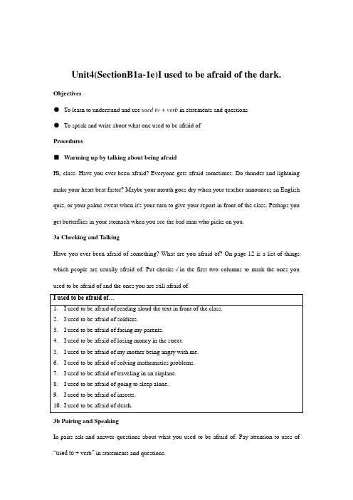 英语人教版九年级全册Unit4(SectionB1a-1e)I used to