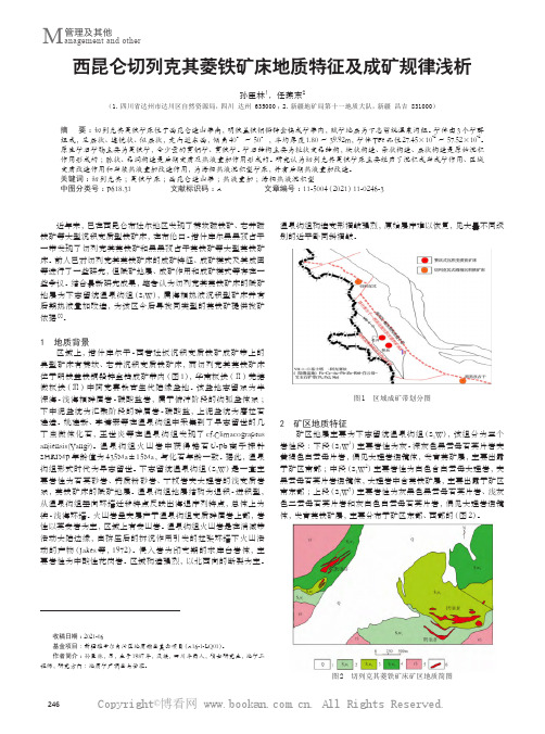 西昆仑切列克其菱铁矿床地质特征及成矿规律浅析