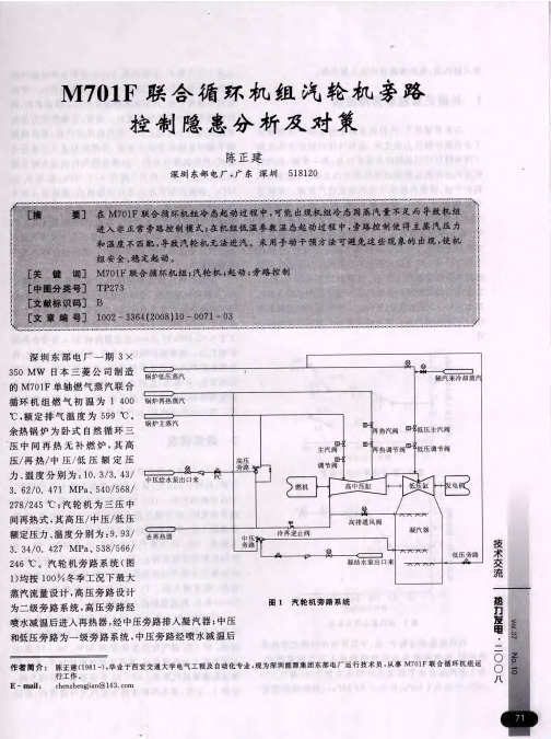 M701F联合循环机组汽轮机旁路控制隐患分析及对策