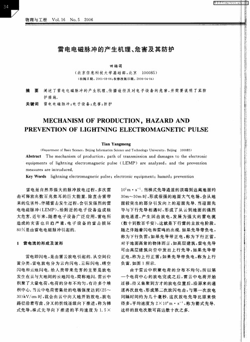 雷电电磁脉冲的产生机理、危害及其防护