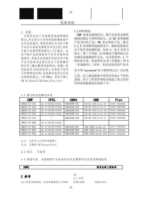 汽车钢板工程标准