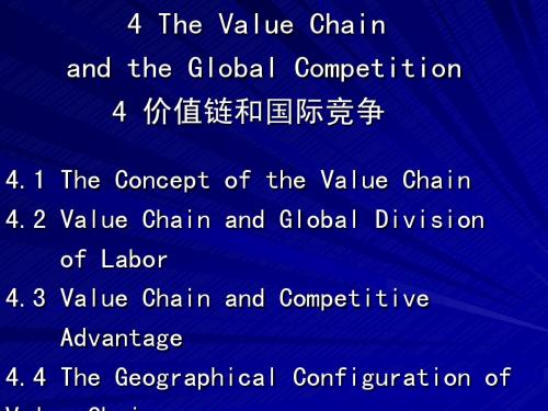 4 The Value Chain and the Global