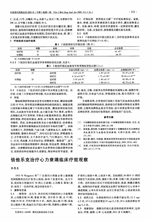 倍他乐克治疗心力衰竭临床疗效观察