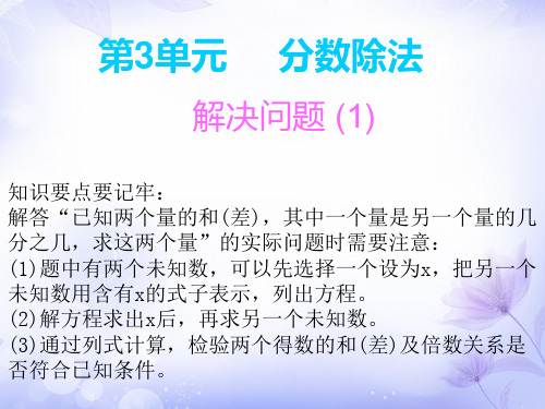 人教新课标六年级上册数学第三单元解决问题2练习题习题课件(含答案) (共10张PPT)