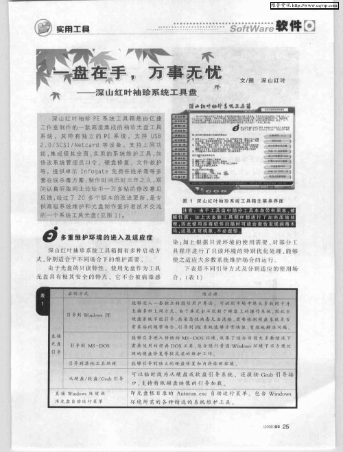 一盘在手,万事无忧——深山红叶袖珍系统工具盘简介