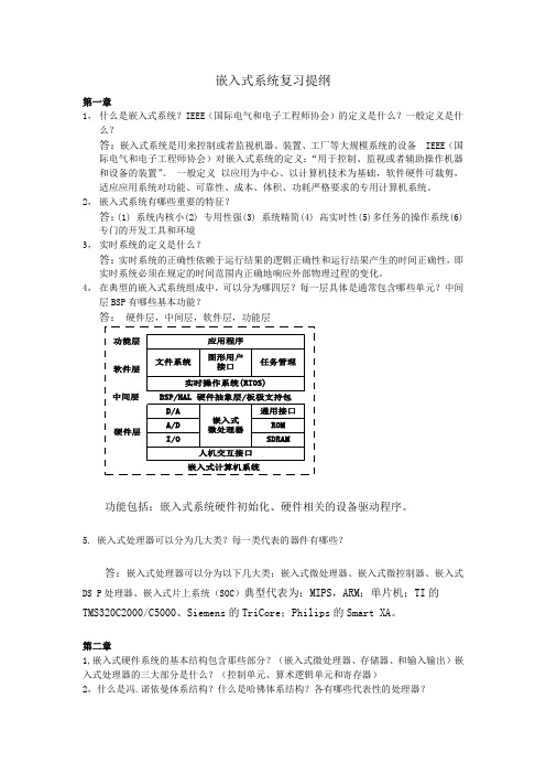 带答案的嵌入式系统 复习提纲