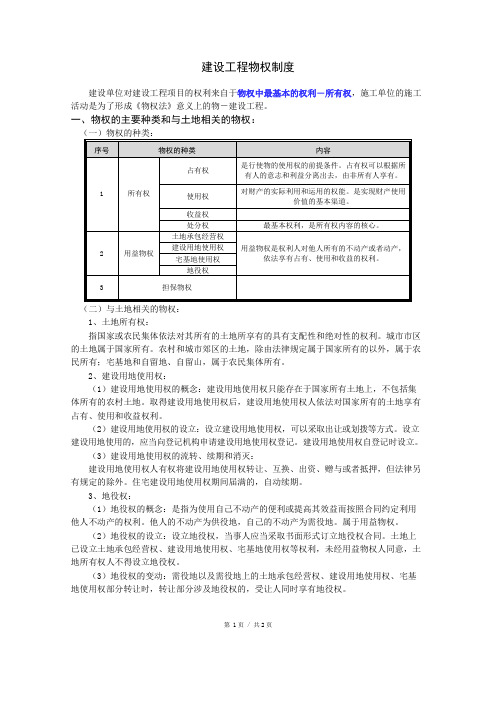 建设工程物权制度