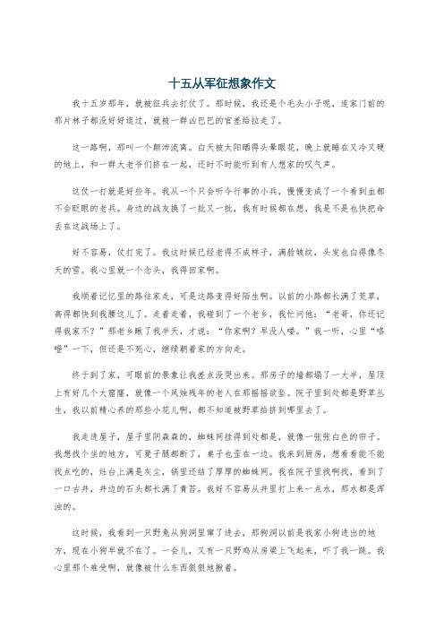 十五从军征想象作文