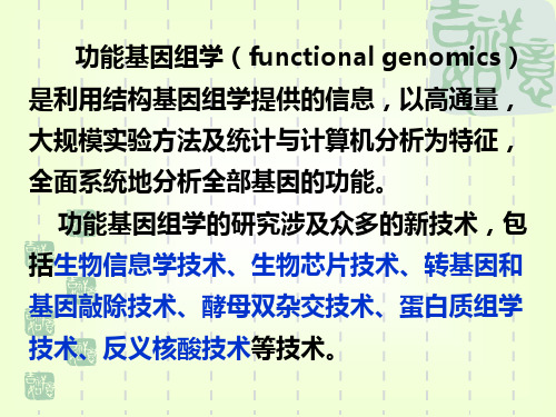 功能基因组学主要研究技术