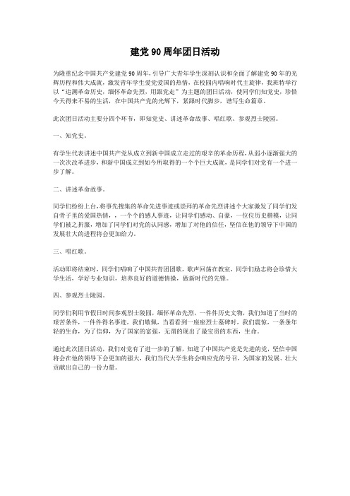 建党90周年团日活动