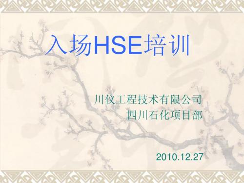 入场HSE培训