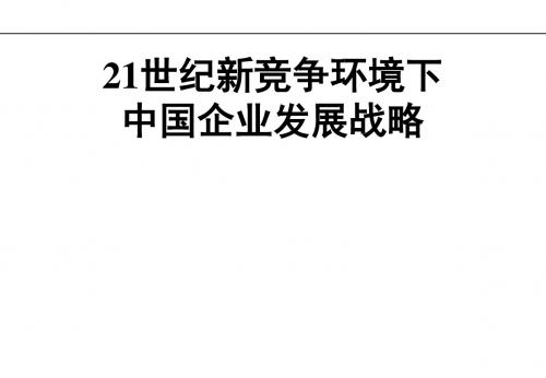 21世纪新竞争环境下中国企业发展战略(PPT 151页)