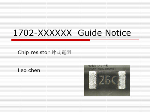 Chip resistor 片式电阻