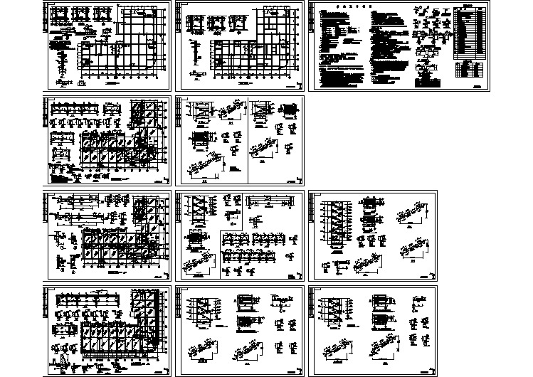 2层底框建筑cad结构设计全套CAD图纸