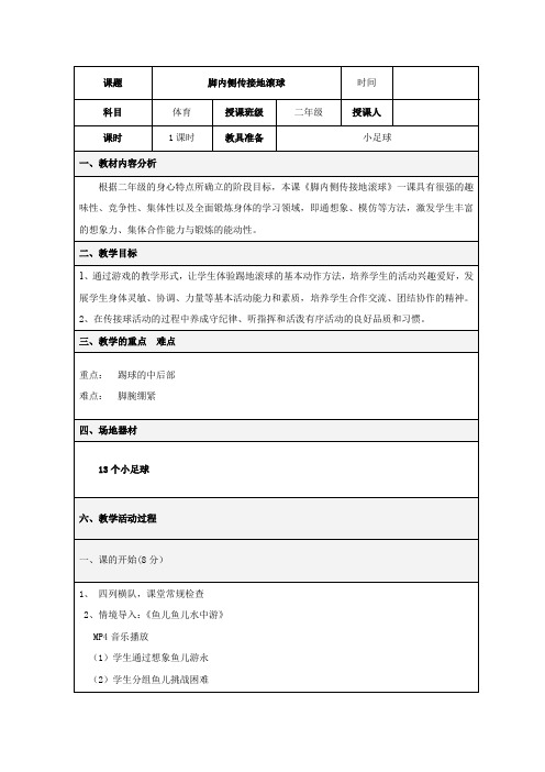 小学体育_1学习与应用运动技术类游戏教学设计学情分析教材分析课后反思