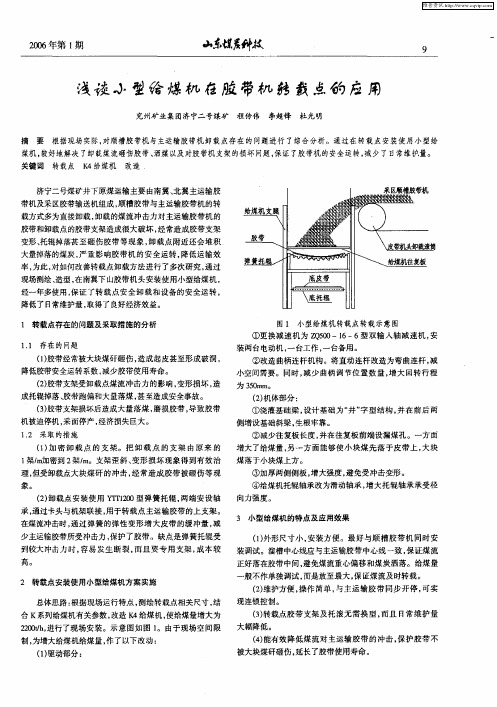 浅谈小型给煤机在胶带机转载点的应用