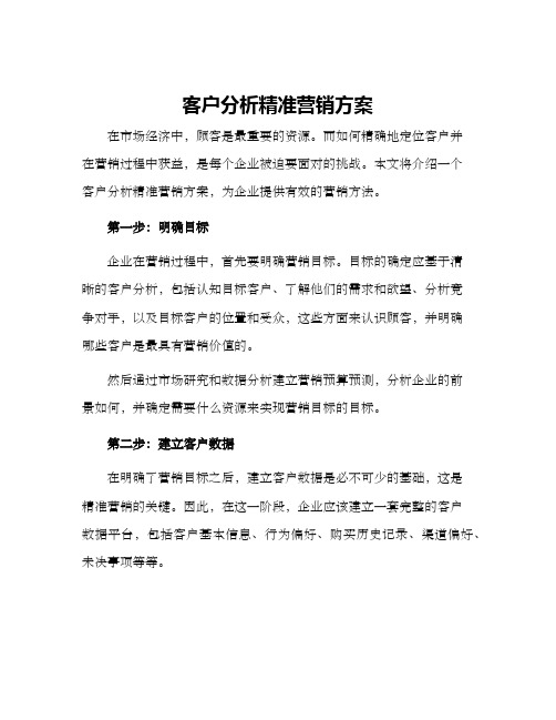 客户分析精准营销方案