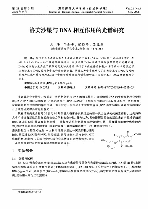 洛美沙星与DNA相互作用的光谱研究