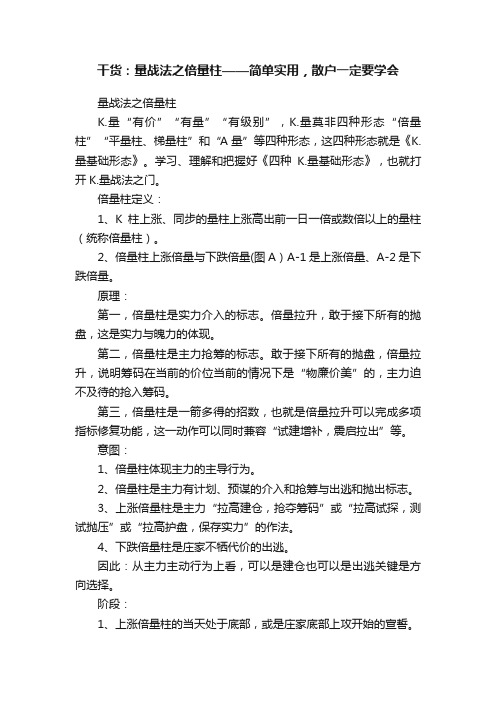 干货：量战法之倍量柱——简单实用，散户一定要学会