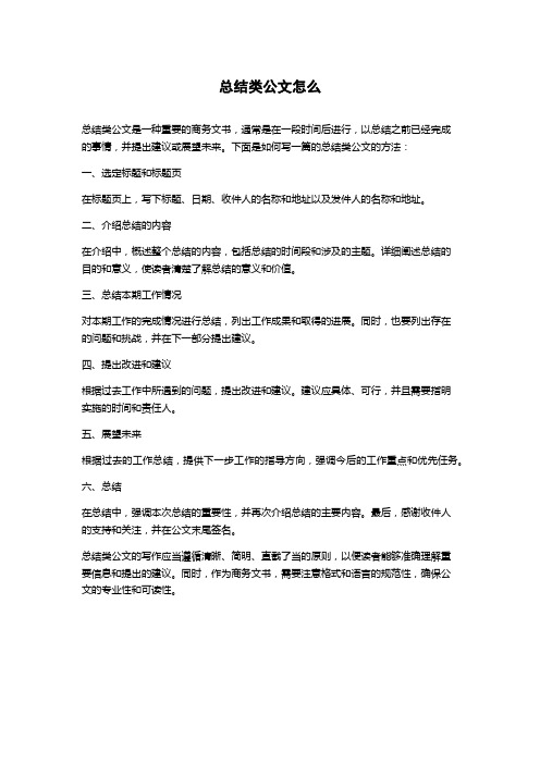 总结类公文怎么写