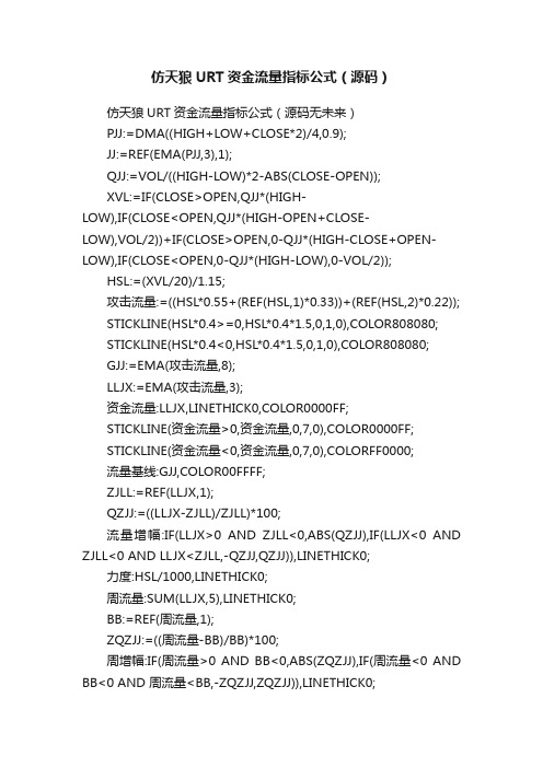 仿天狼URT资金流量指标公式（源码）