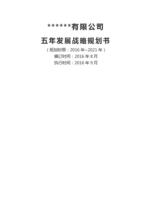 公司五年规划 