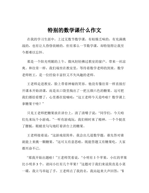 特别的数学课什么作文