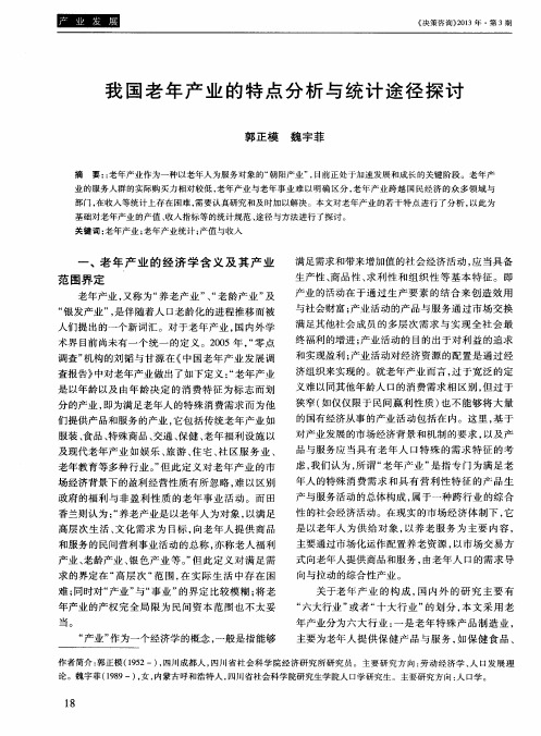 我国老年产业的特点分析与统计途径探讨