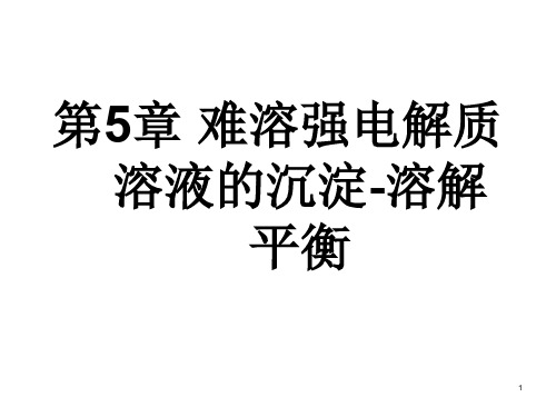 高等化学 难溶强电解质溶液的沉淀溶解平衡