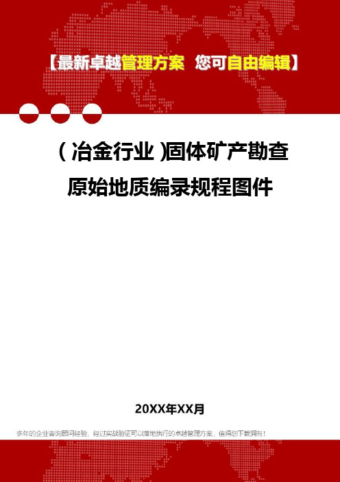 2020年(冶金行业)固体矿产勘查原始地质编录规程图件