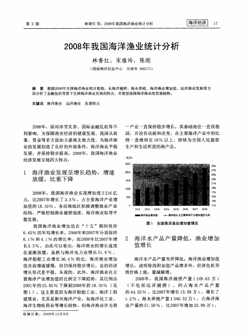 2008年我国海洋渔业统计分析