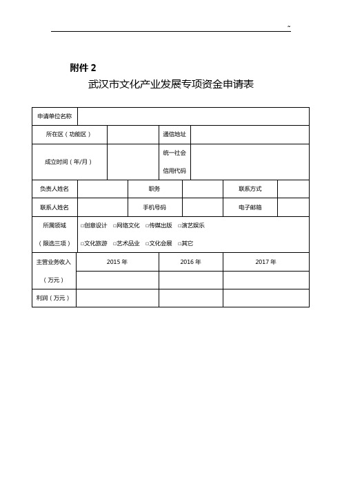 有关组织申报2015年度武汉市文化产业开发变化