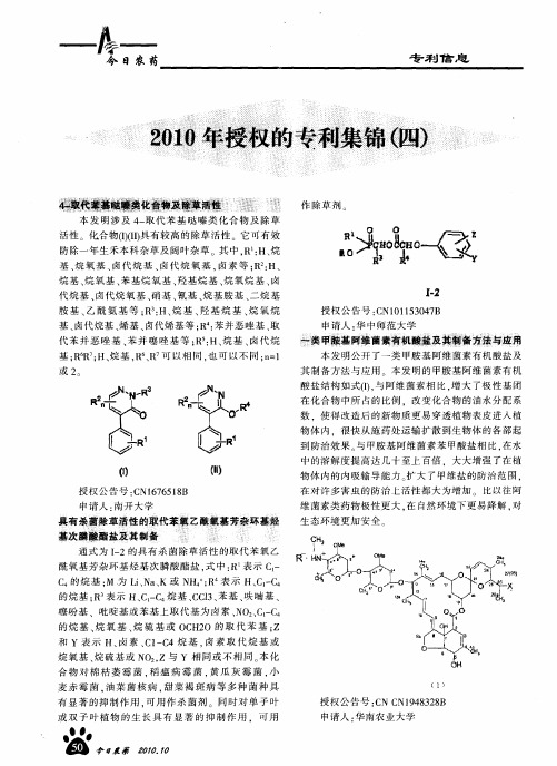 2010年授权的专利集锦(四)