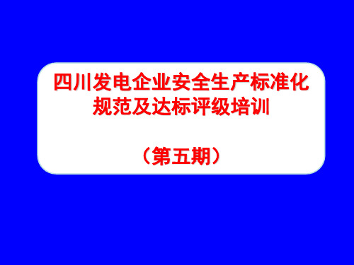 四川电力安全生产标准化工作全部资料