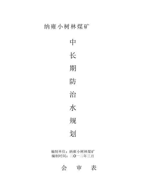 中长期防治水规划