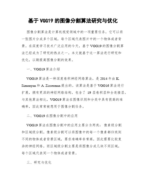 基于VGG19的图像分割算法研究与优化