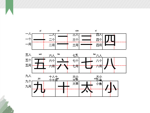 一年级生字标准田字格范写