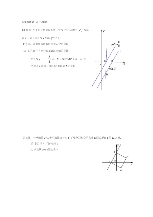 北师大八年级数学下册压轴题