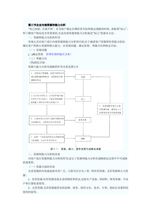 企业内部资源和能力分析