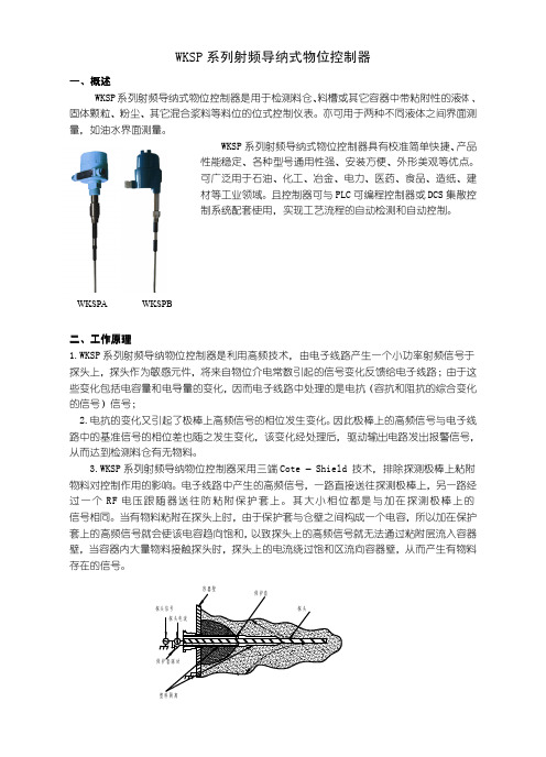 WKSP 系列射频导纳式物位控制器 说明书