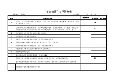 平安校园考评评分表