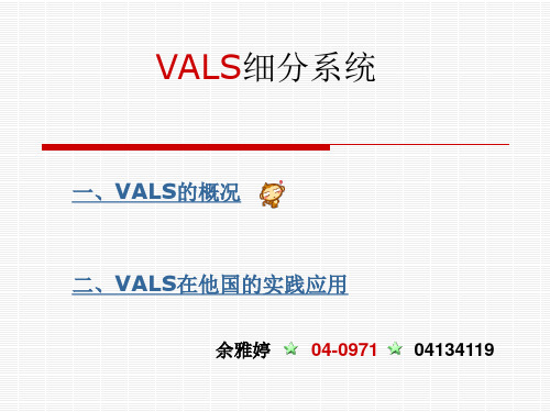 VALS(价值观和生活方式结构)细分系统