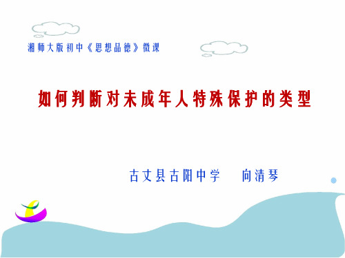 微课《如何判断对未成年人特殊保护的类型》